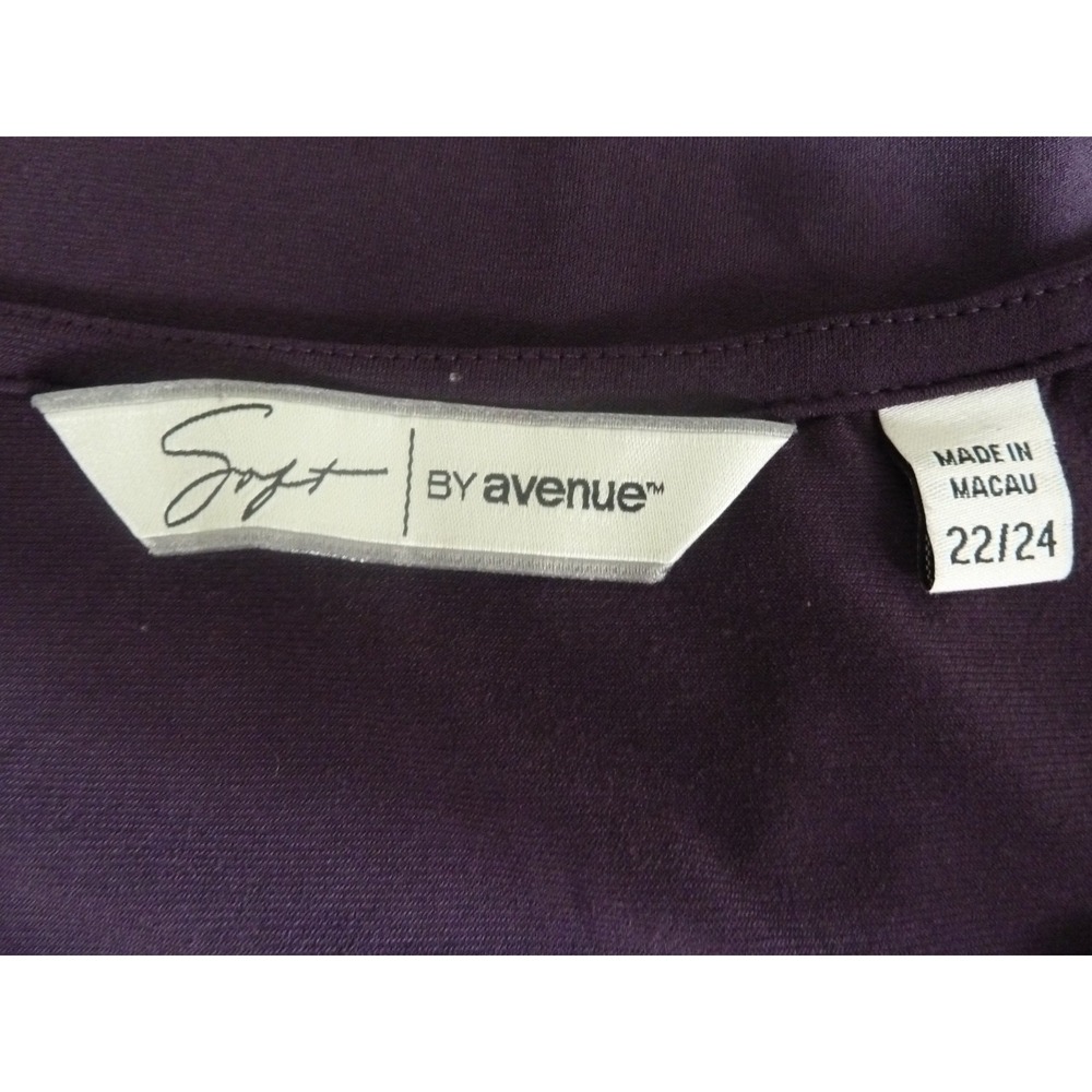 SOFT BY AVENUE Plus Sz 22/24 Layering Tank Top Purple Career Office - Picture 5 of 7